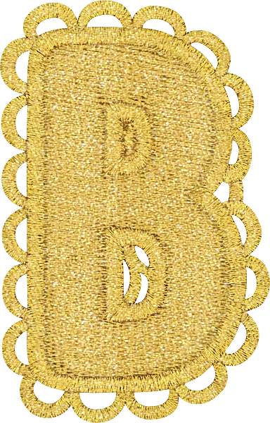 Gold Scalloped Letter Patch