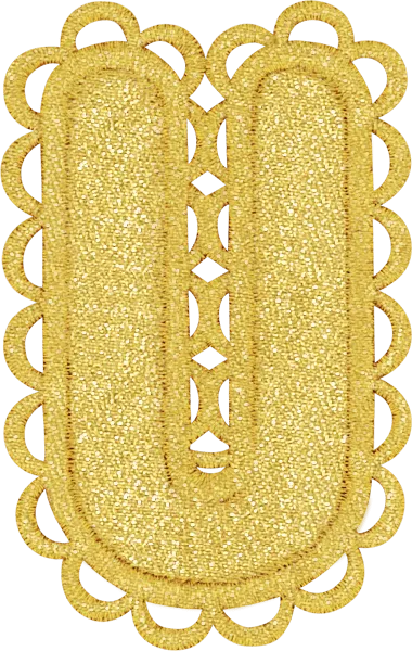 Gold Scalloped Letter Patch