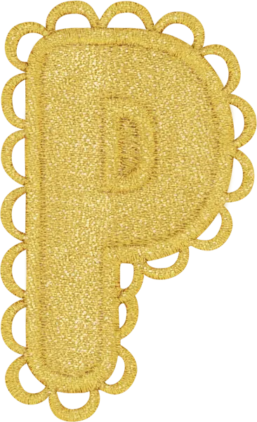 Gold Scalloped Letter Patch