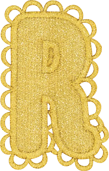 Gold Scalloped Letter Patch
