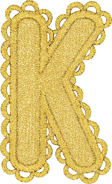 Gold Scalloped Letter Patch