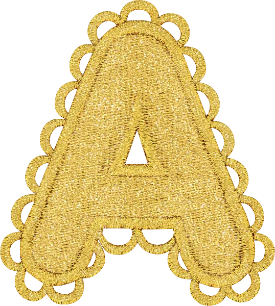 Gold Scalloped Letter Patch