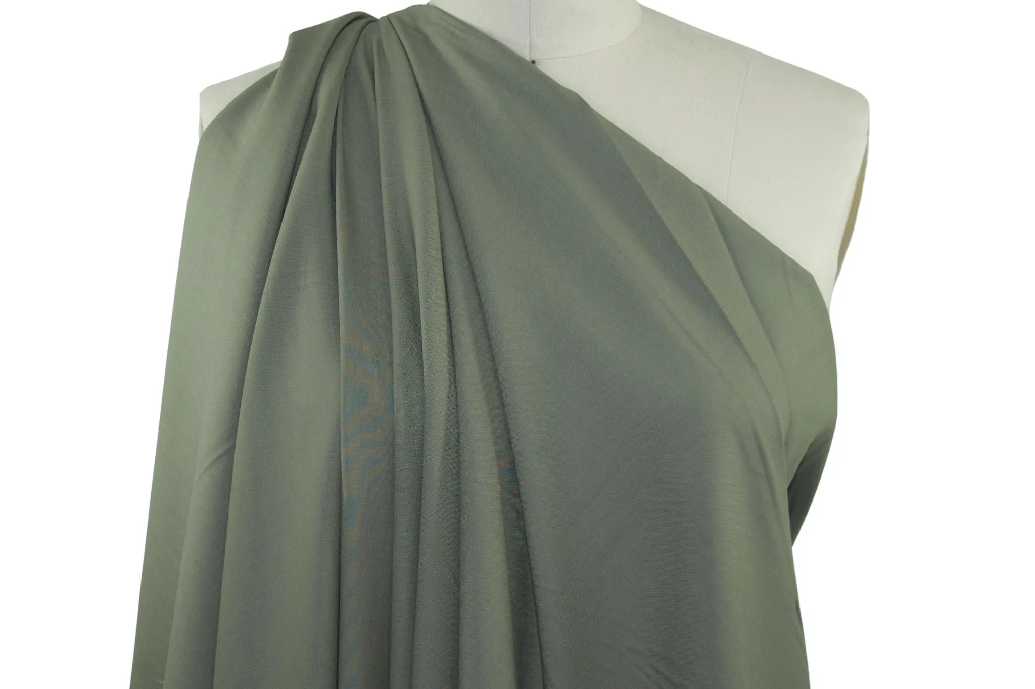 Italian tropical Weight Stretch Wool Twill - Dusty Olive