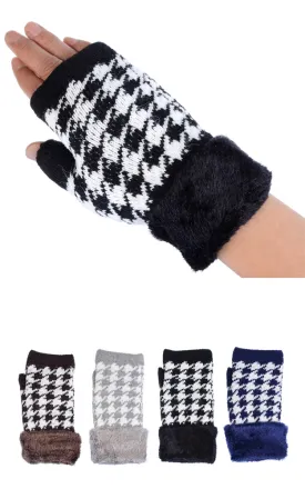 JG522 Knit Houndstooth Pattern Gloves 12prs Pack (JSP)