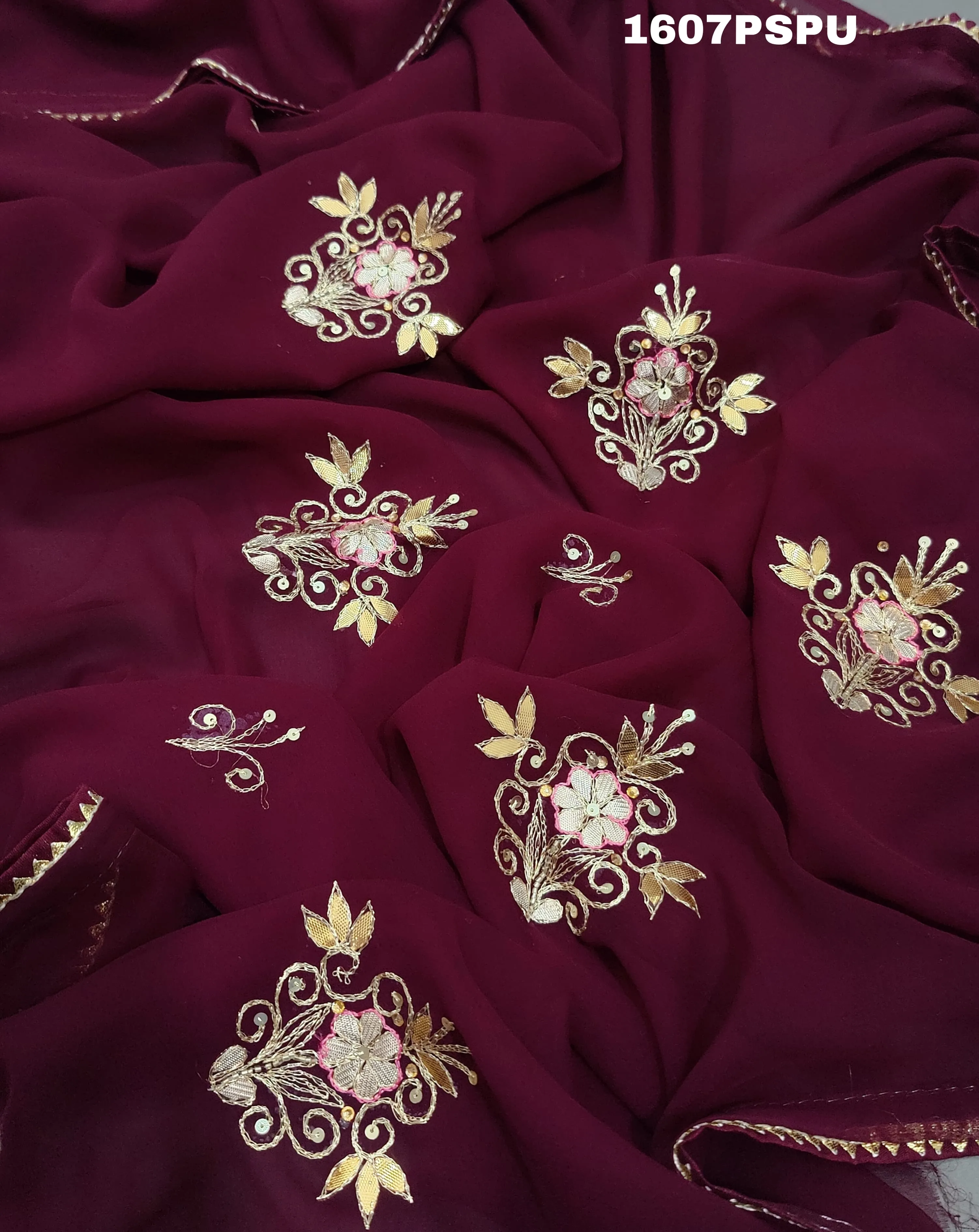 KcPc New Chiffon Gotapatti Work Lightweight With Blouse Saree AMT