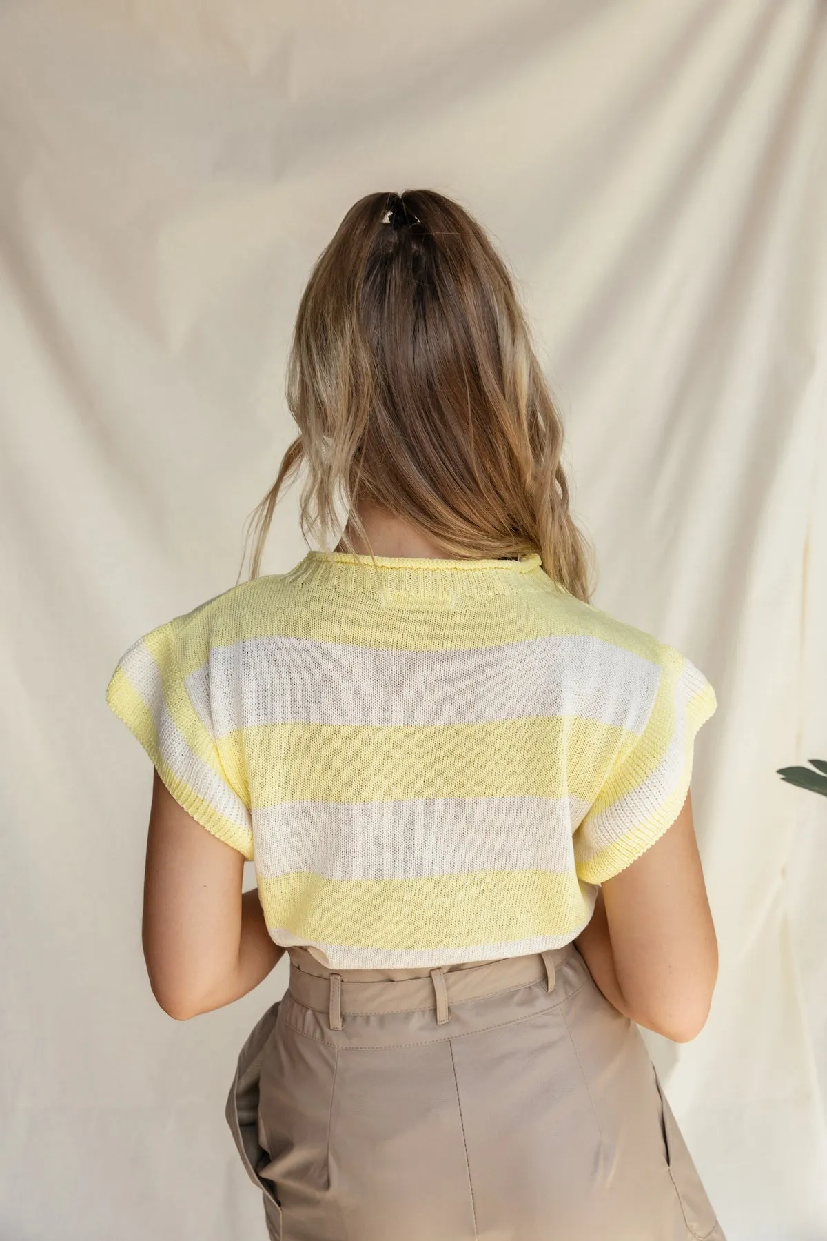 Knitted Ruffle Sleeves Top
