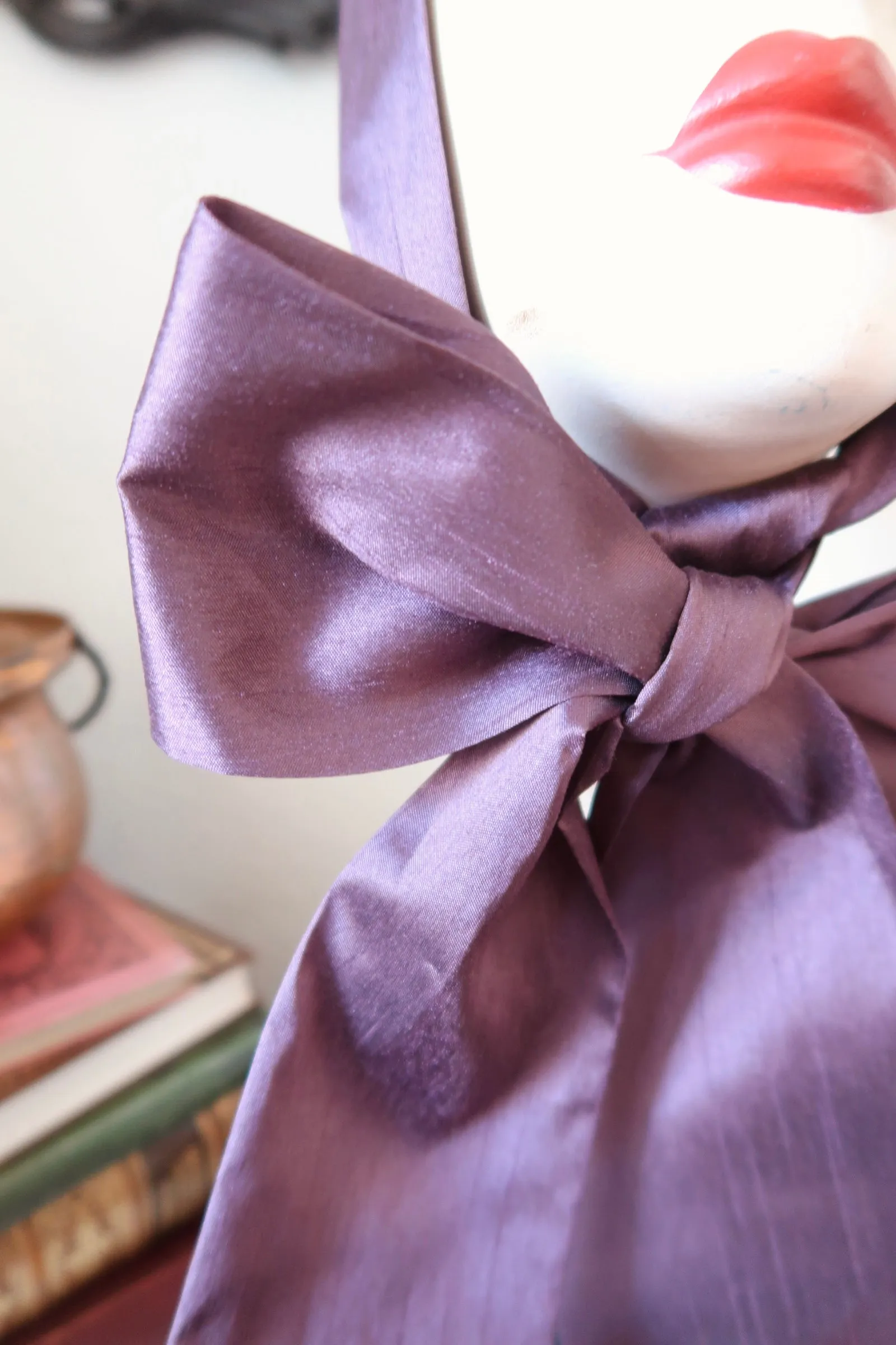 ‘Little Devil’ Vintage Headband in Upcycled Purple Fabric