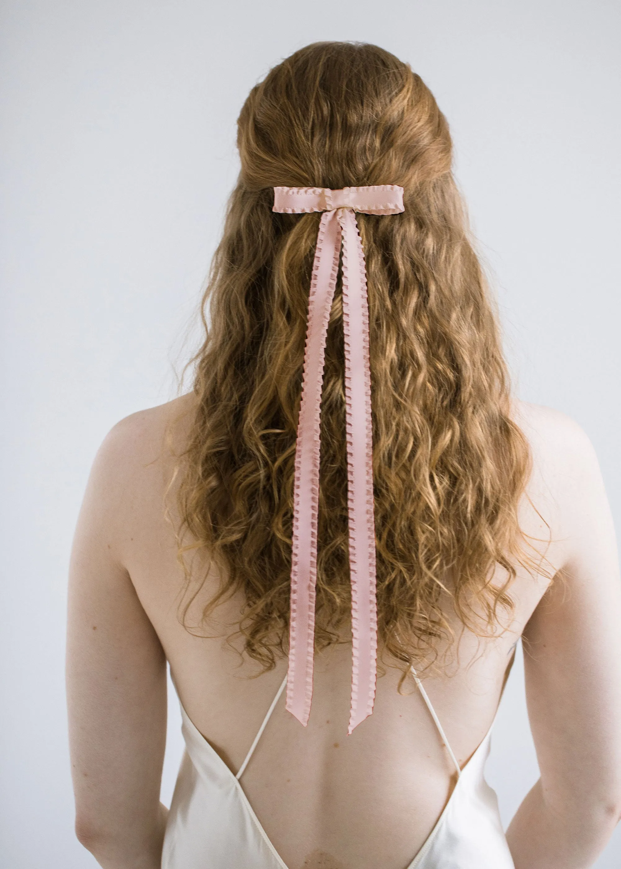 Mabel Bow Barrette -- Blush