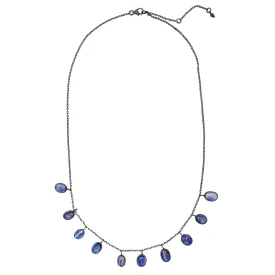 Many Moons Necklace in Kyanite & Antiqued Sterling