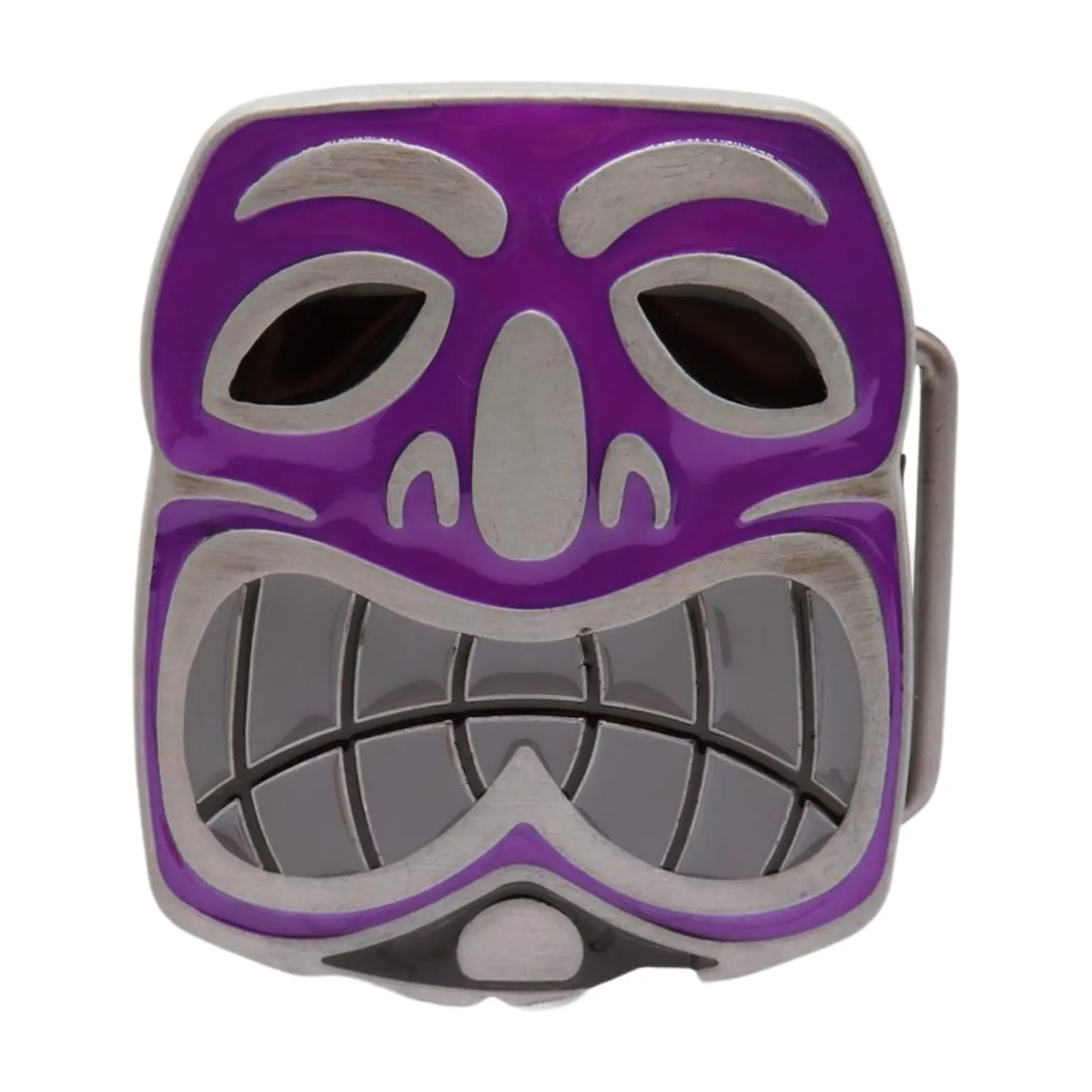 Men Women Silver Metal Belt Buckle Tiki Statue