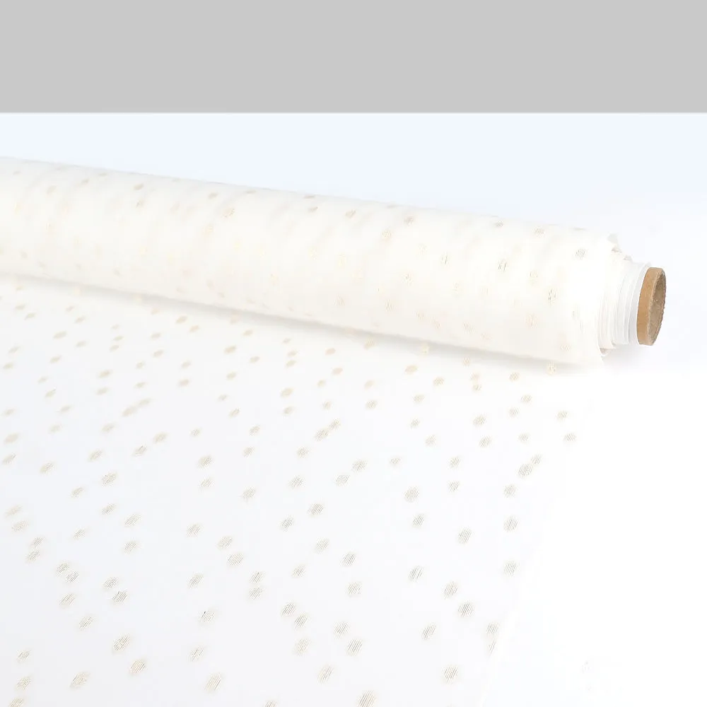 Metallic Dappled Spot Sheer Silk - Ivory / Gold