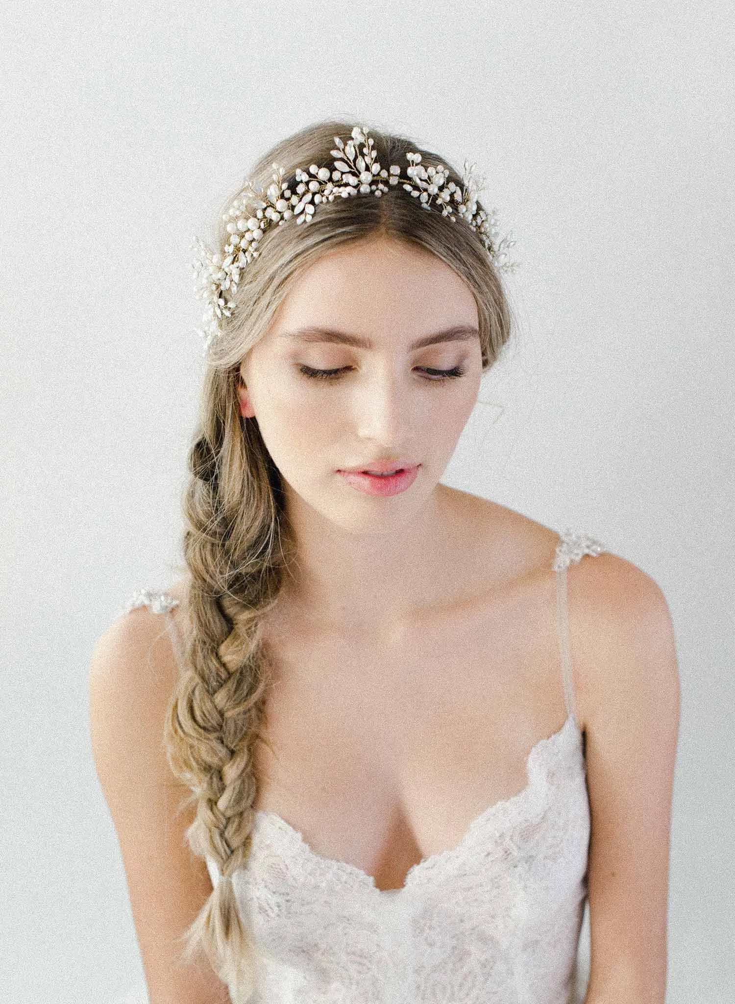 Opal and pearl lush bridal hair vine - Style #2042