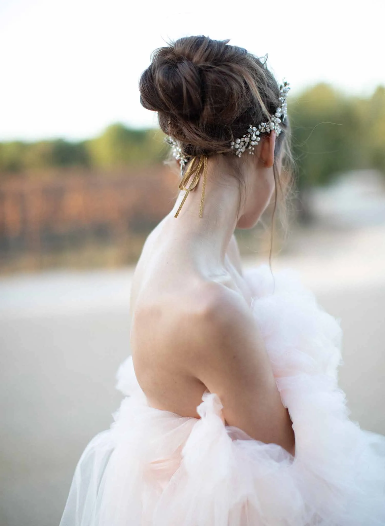 Opal and pearl lush bridal hair vine - Style #2042