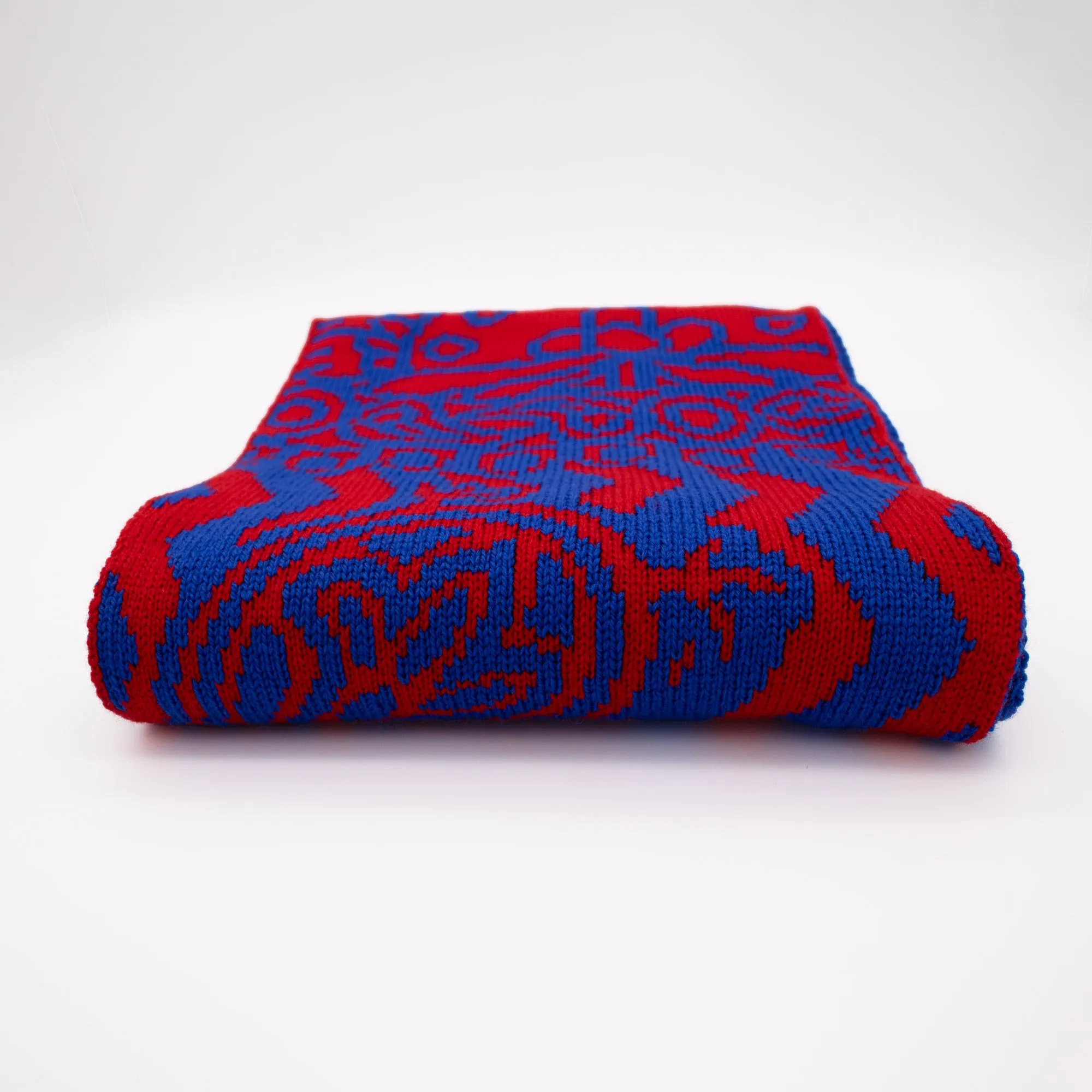 Paisley Gods Merino Scarf – Blue & Red