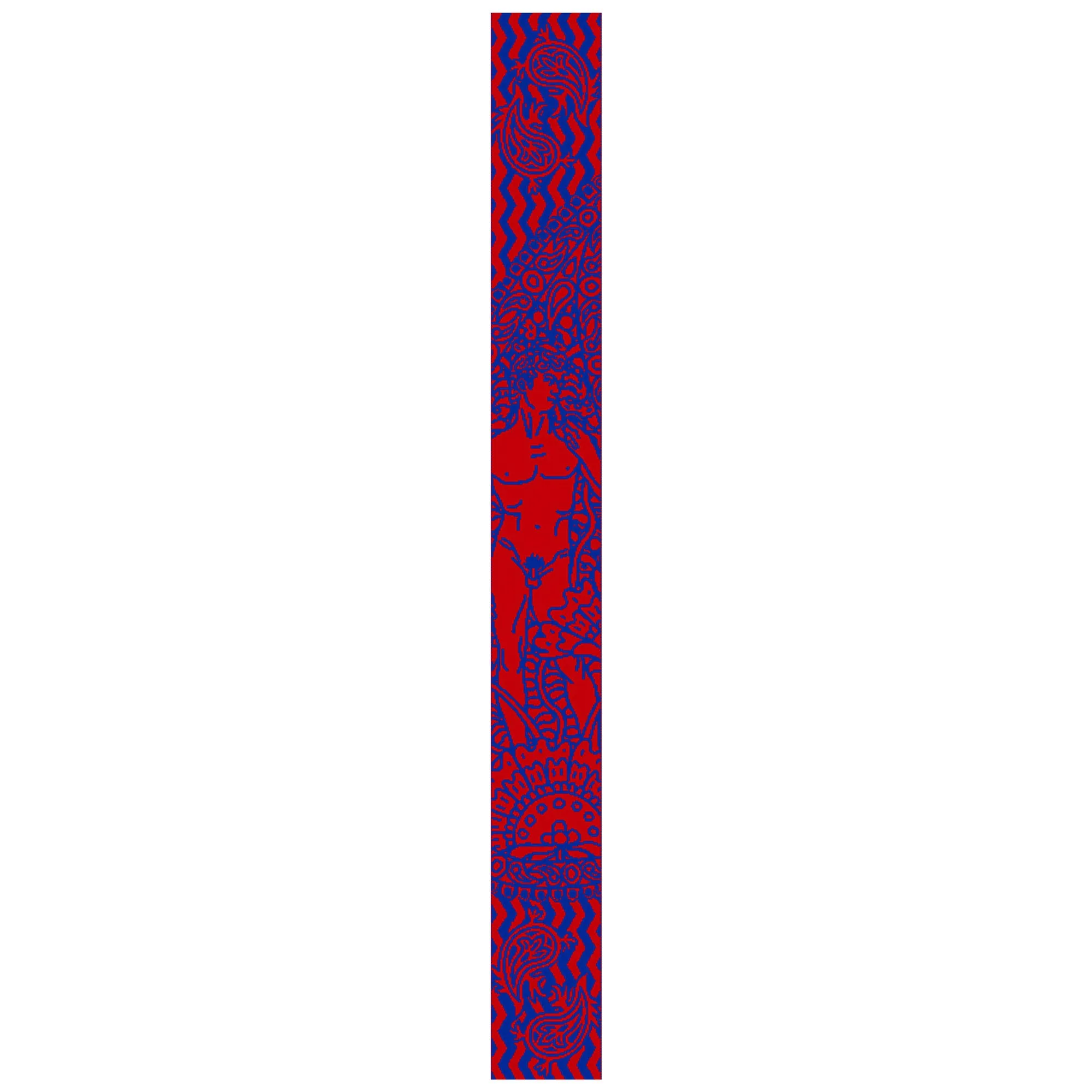 Paisley Gods Merino Scarf – Blue & Red