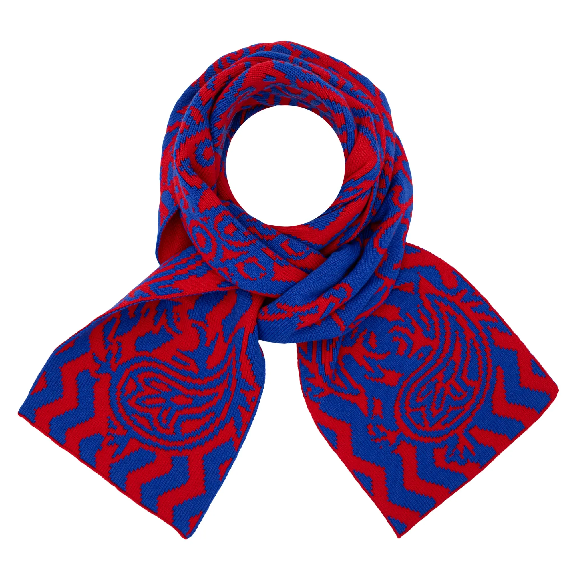 Paisley Gods Merino Scarf – Blue & Red