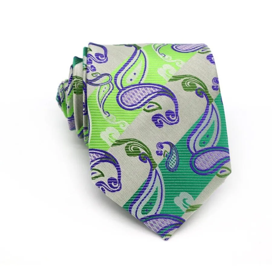 Paisley Striped Silk Tie