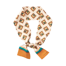 "Kiwi" Silk Twilly Neck Bow - Orange