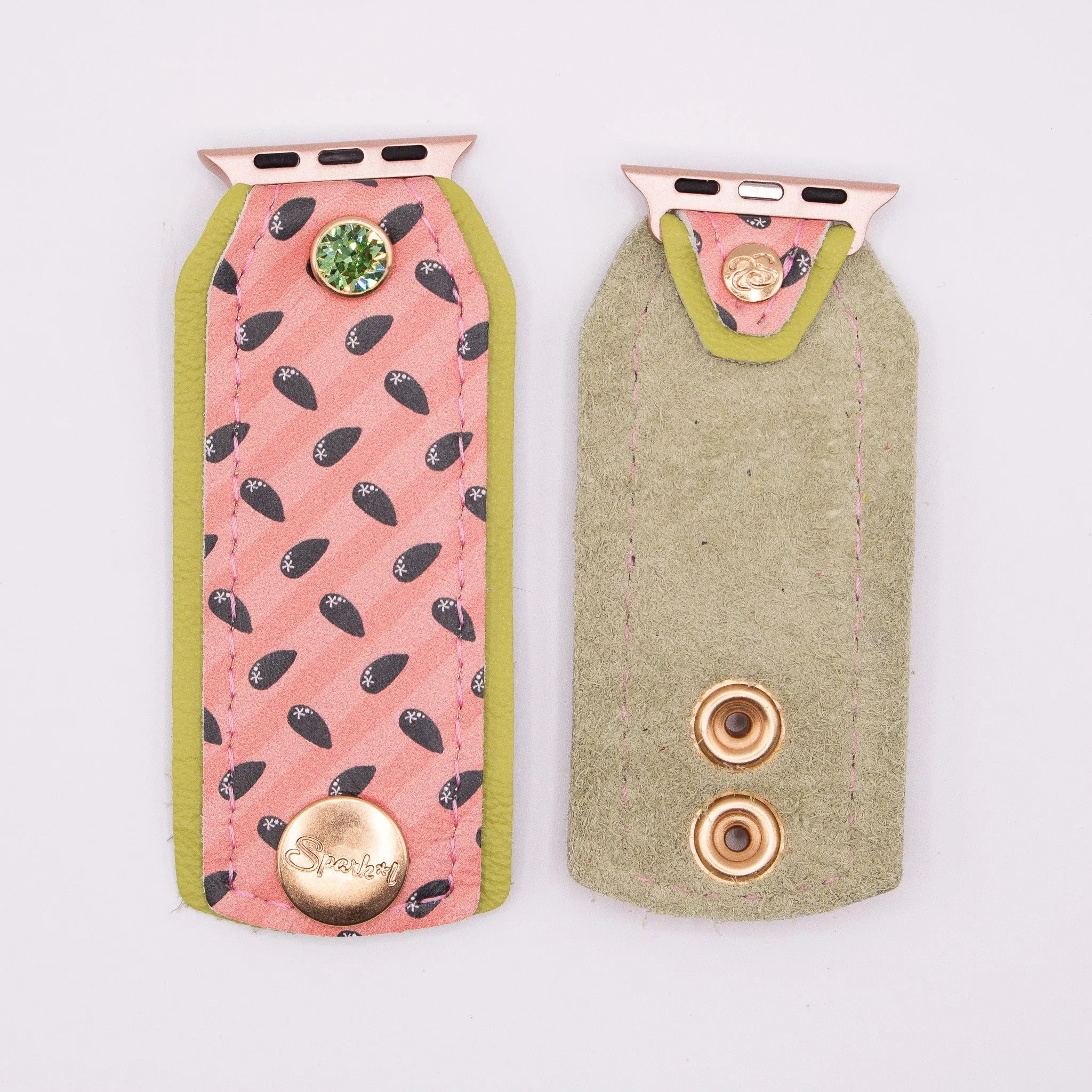 Ready to Ship - BLESSING BAND Luxe Melon Delight with Classic Lime Green Watchband (XS/S, Apple Watch 38-41mm)