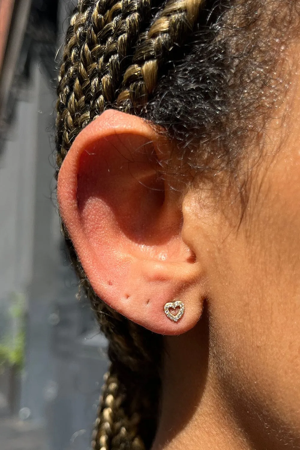 Rhinestone Heart Stud Earrings