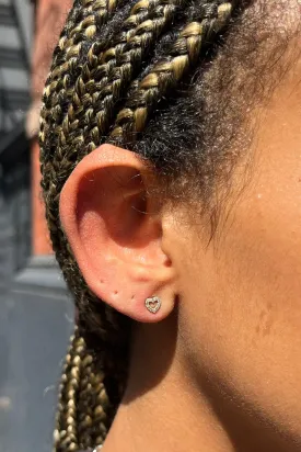 Rhinestone Heart Stud Earrings