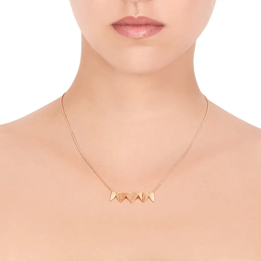 Rose Gold Endless 3 Heart Necklace