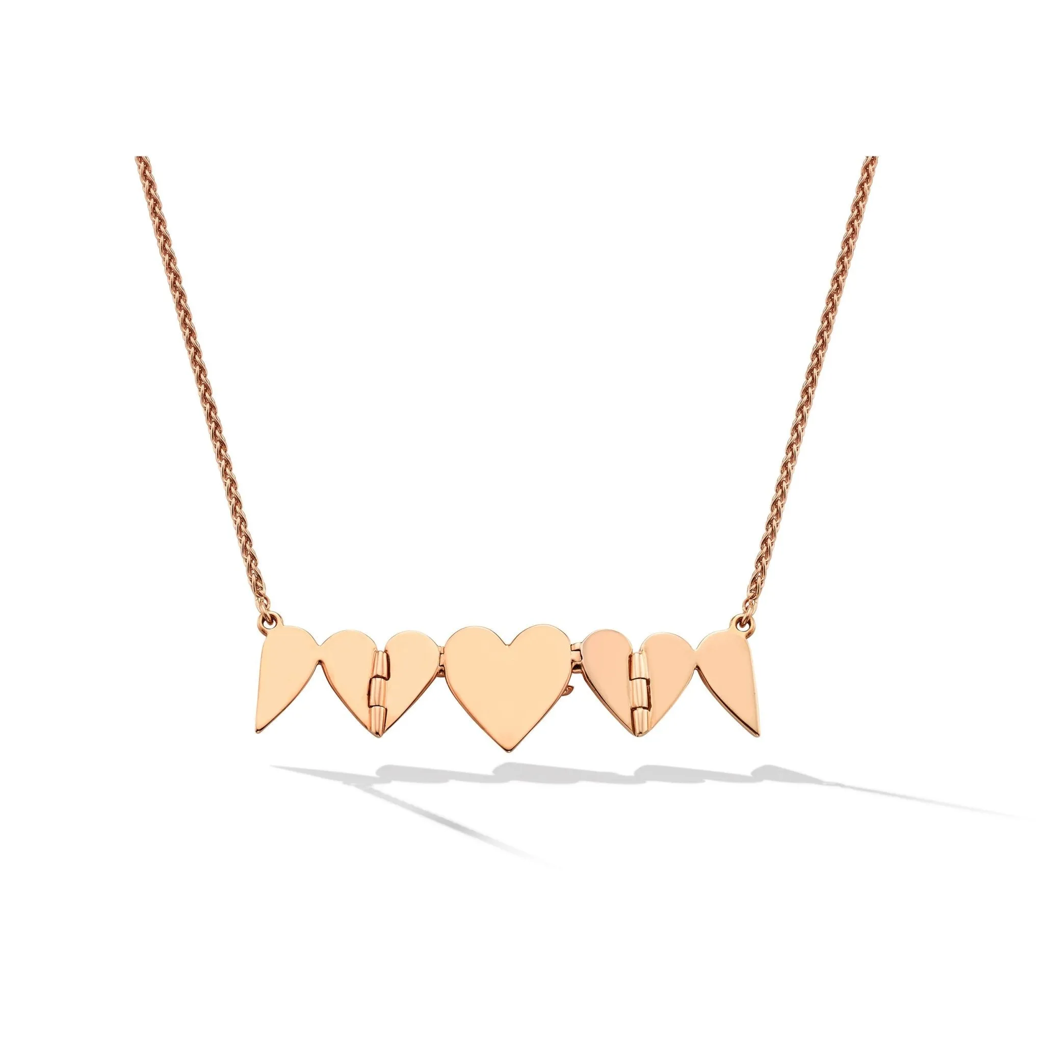 Rose Gold Endless 3 Heart Necklace