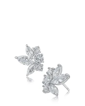Round and Marquise Cluster Earrings