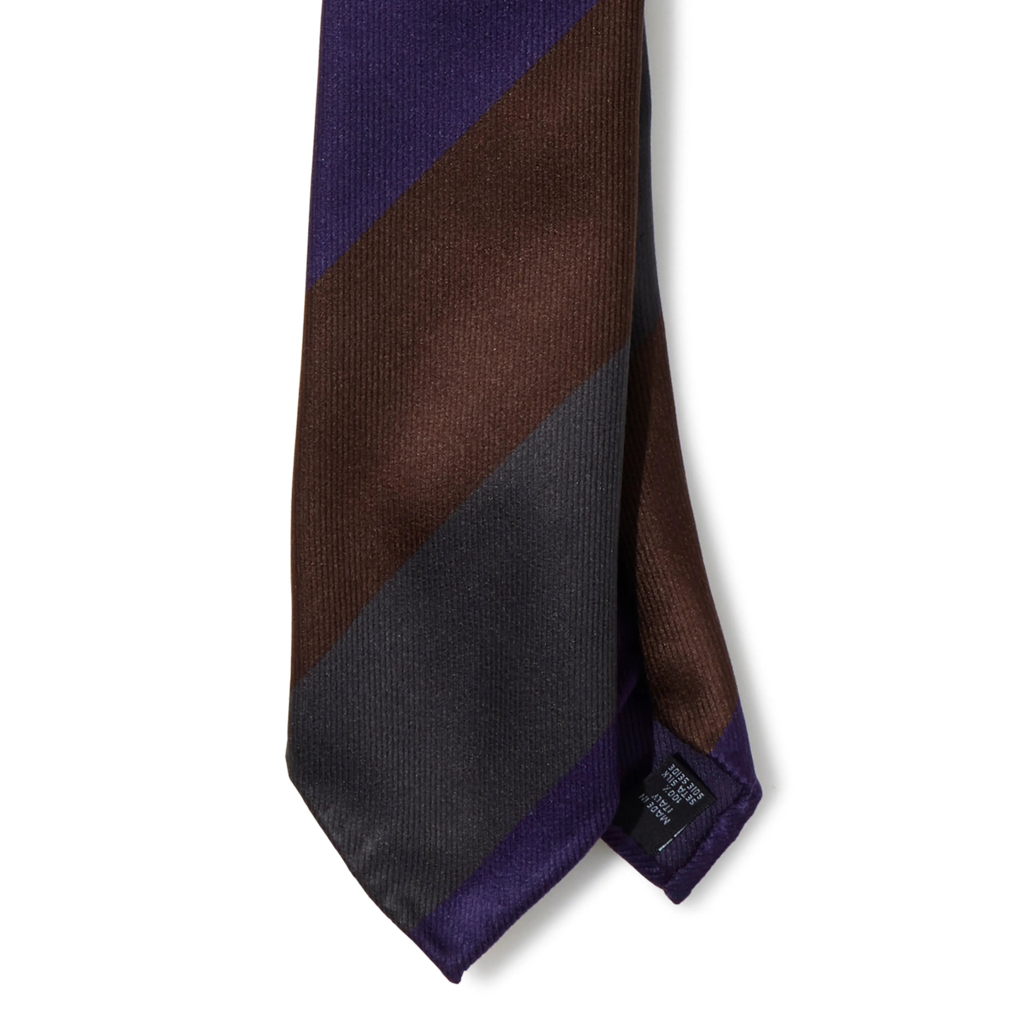 Silk Block Stripe Three-Fold Tie