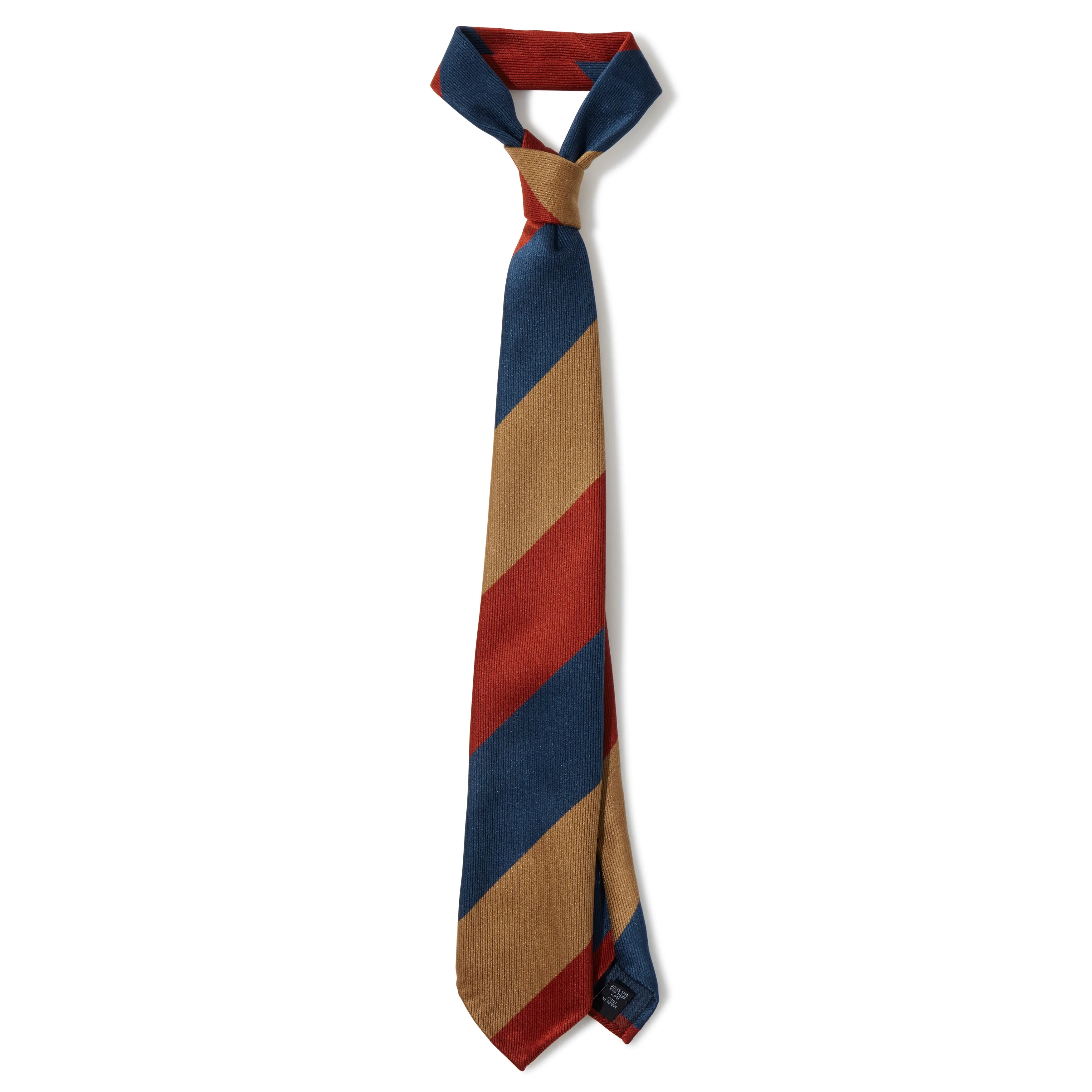 Silk Block Stripe Three-Fold Tie