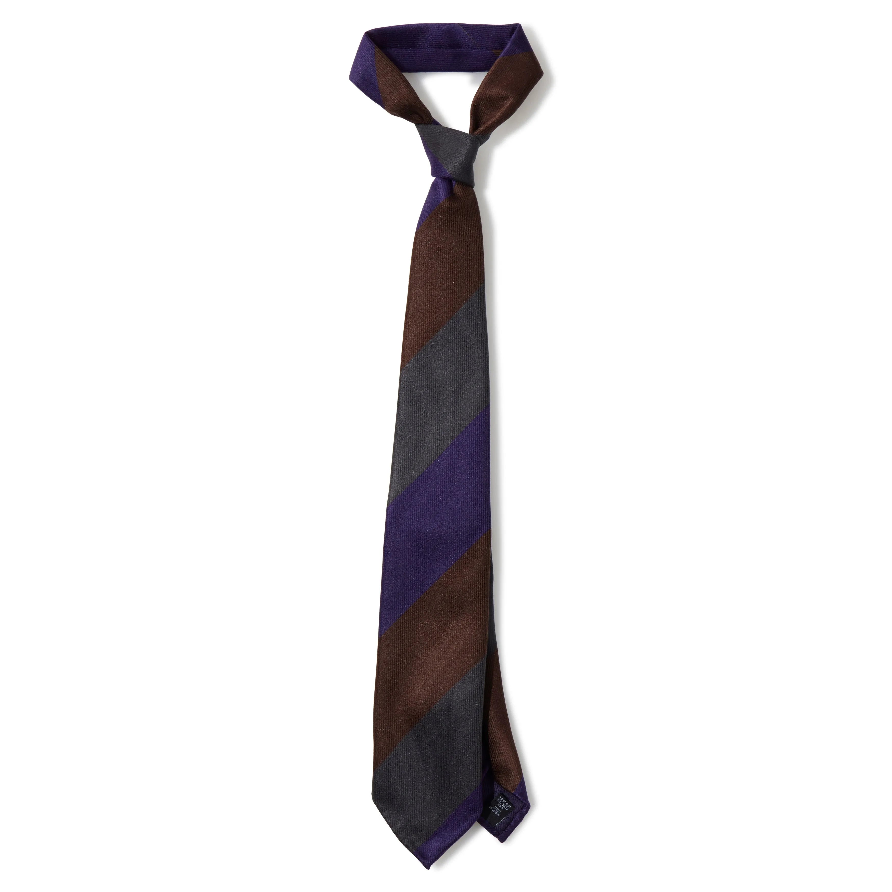 Silk Block Stripe Three-Fold Tie