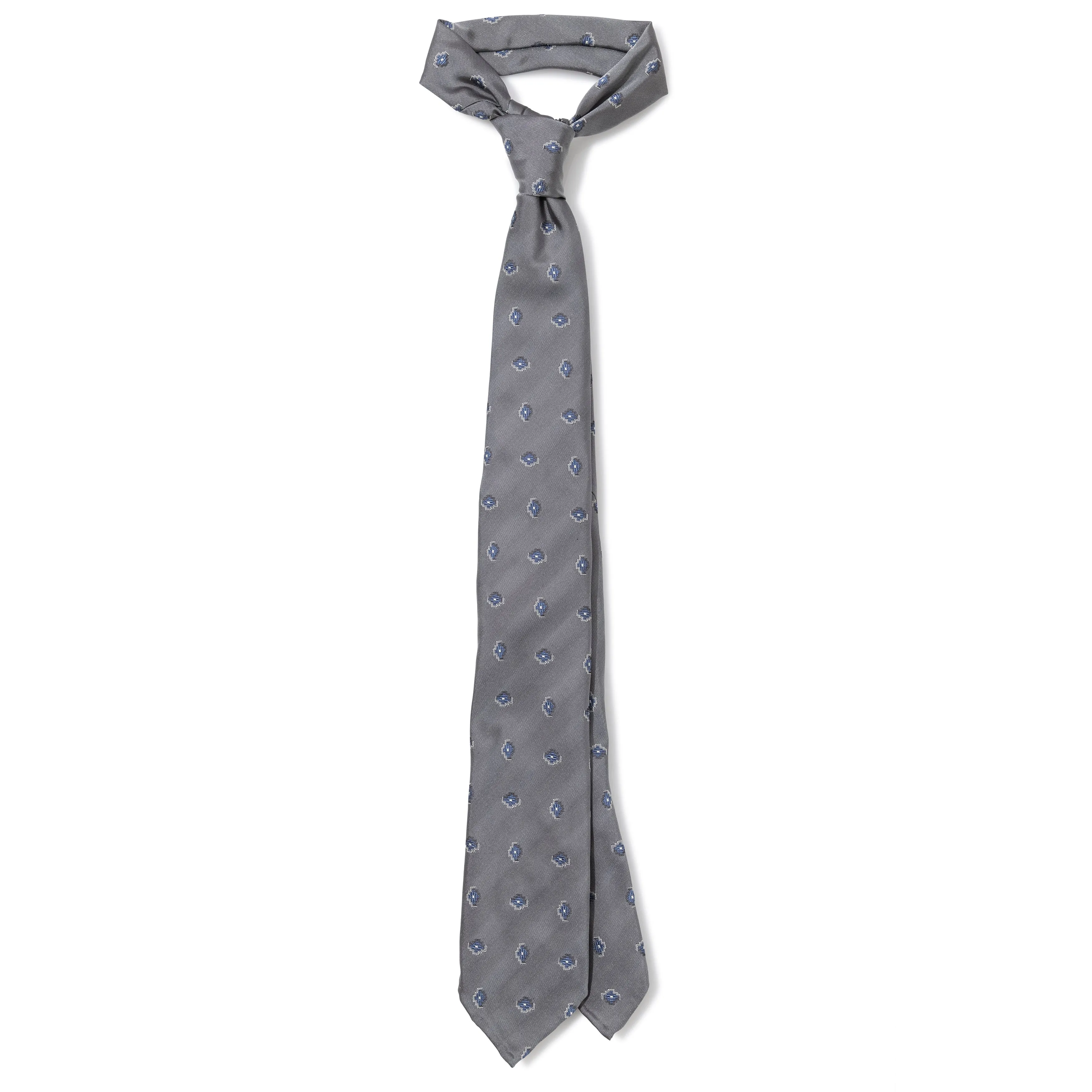 Silk Jacquard Geometric Seven-fold Tie