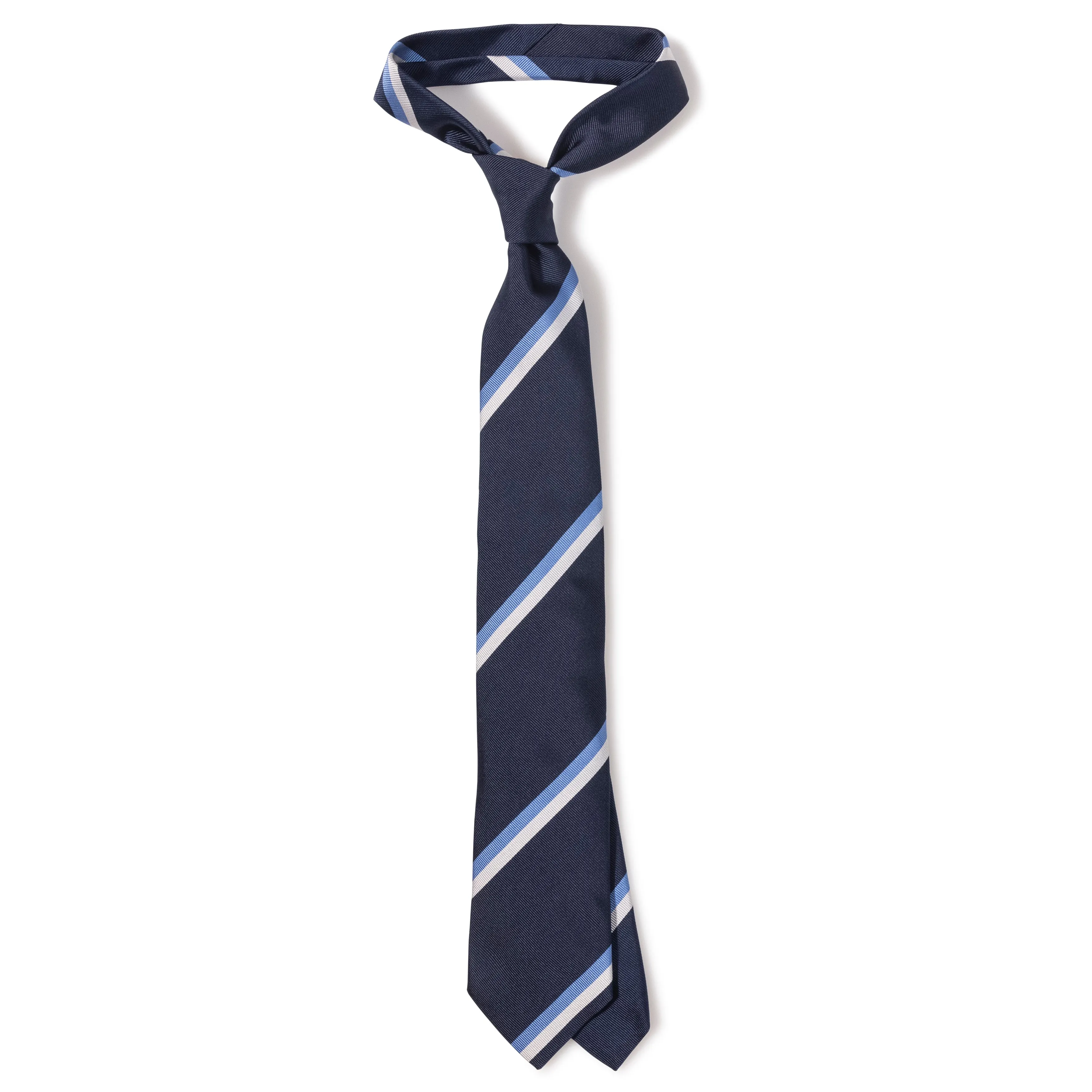 Silk Woven Repp Regimental Stripe Tipped Tie