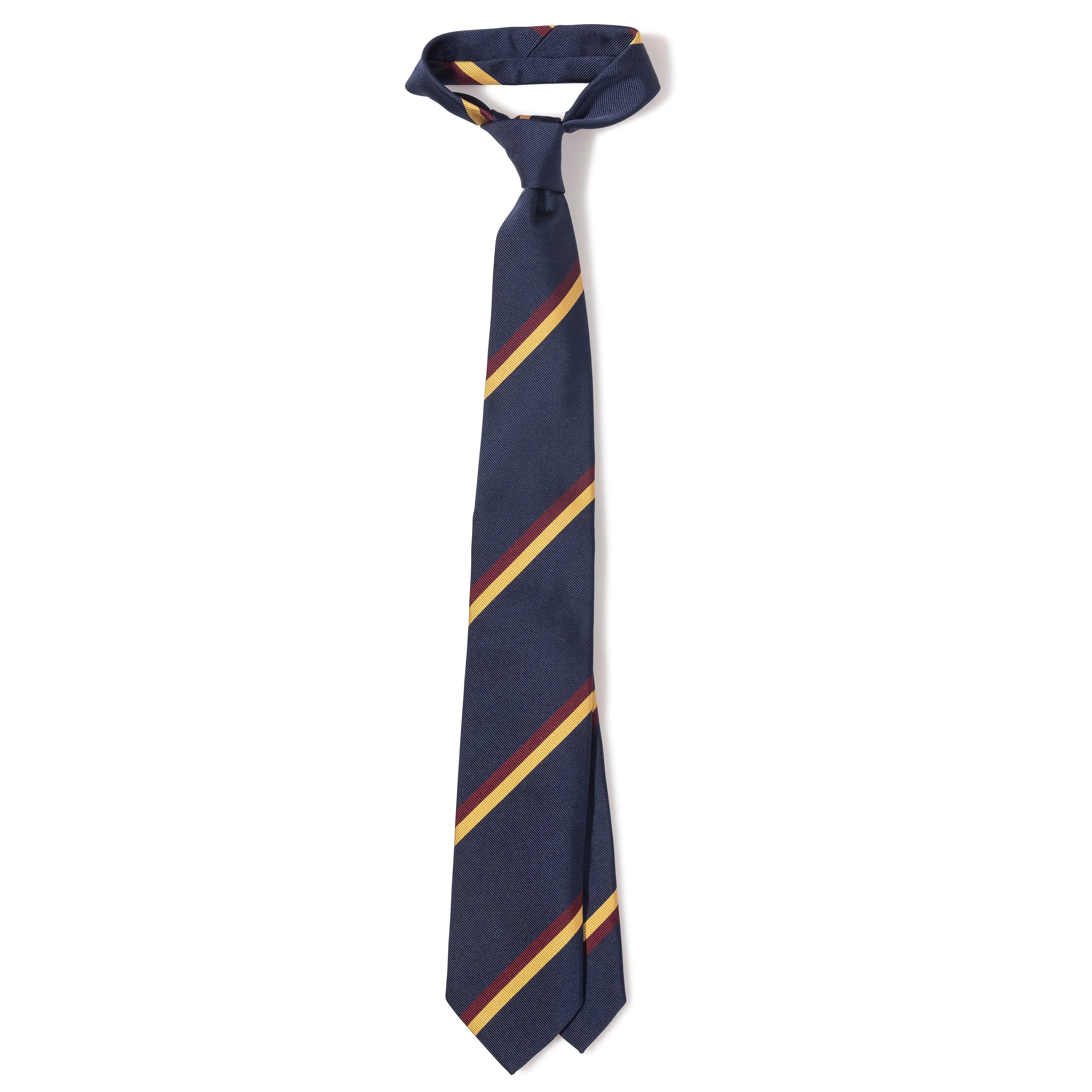 Silk Woven Repp Regimental Stripe Tipped Tie