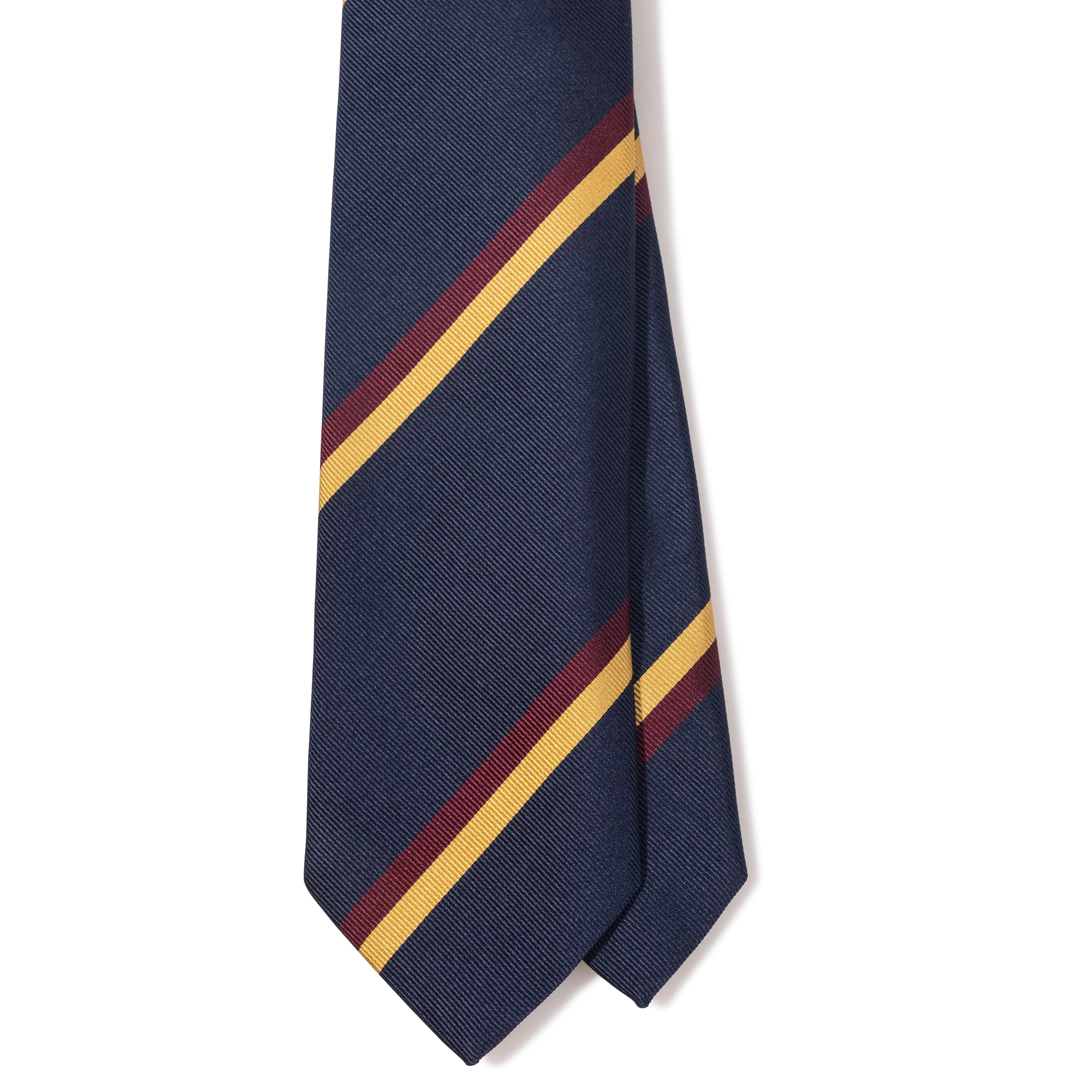 Silk Woven Repp Regimental Stripe Tipped Tie