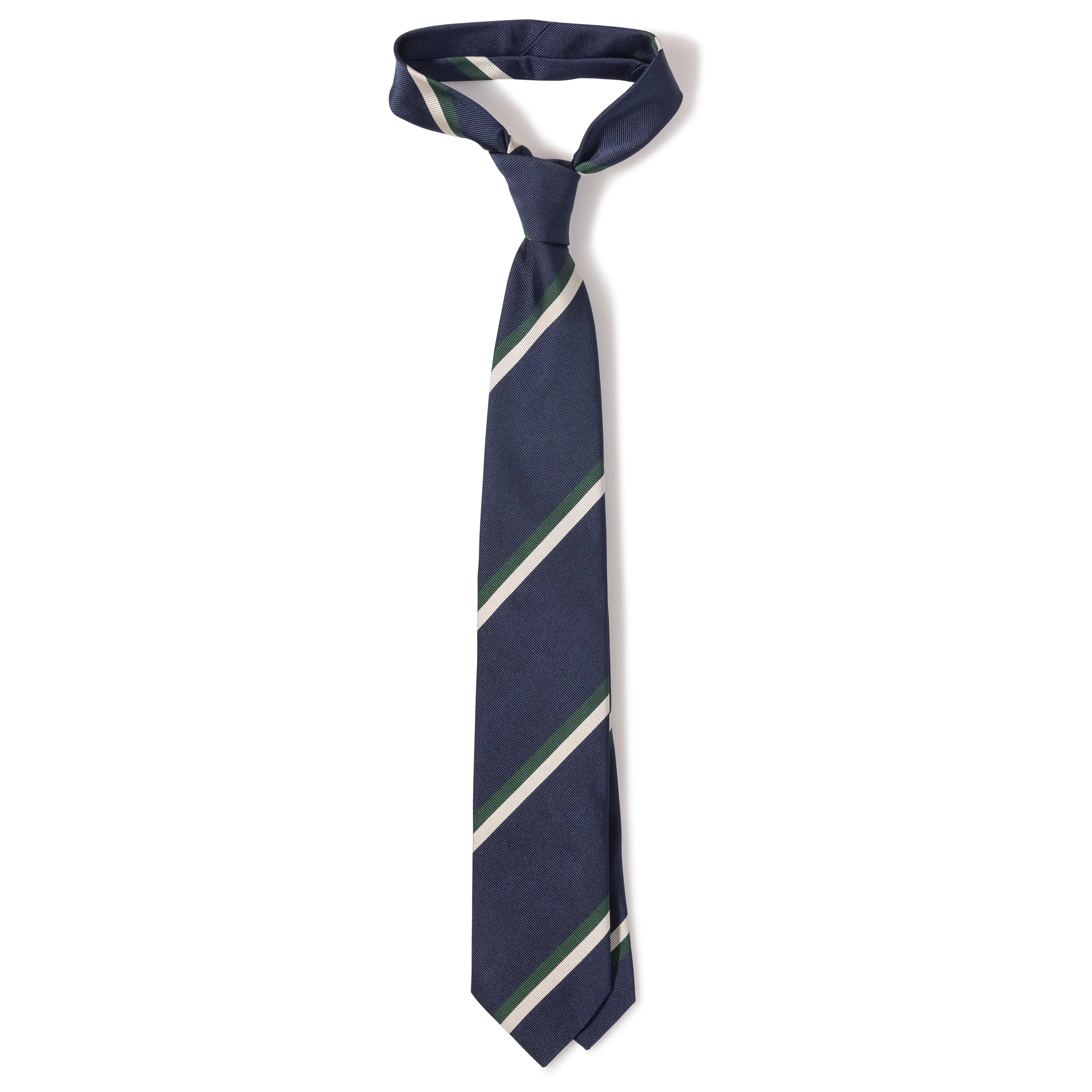 Silk Woven Repp Regimental Stripe Tipped Tie