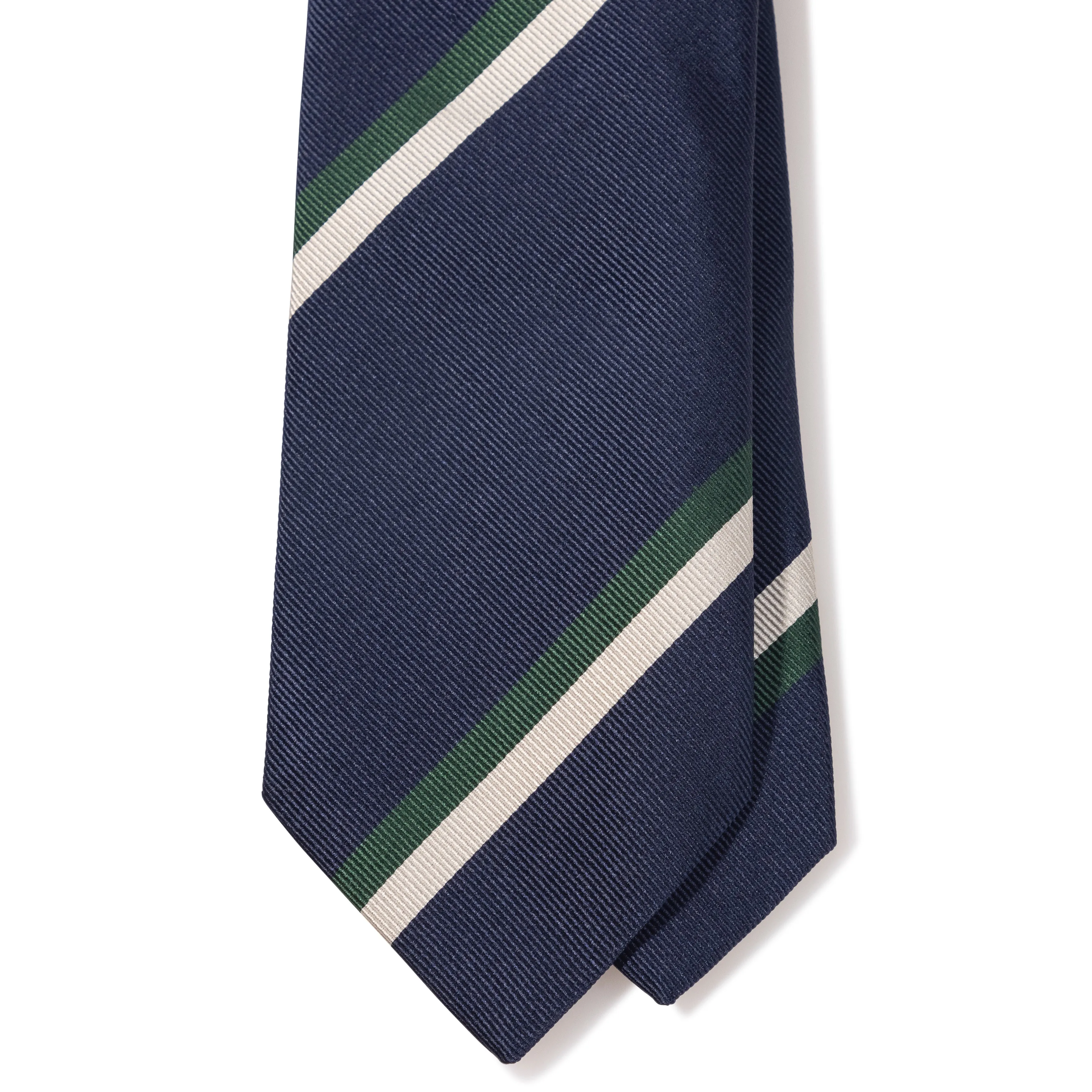 Silk Woven Repp Regimental Stripe Tipped Tie