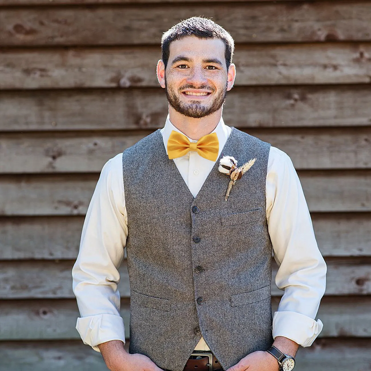 Solid Color Adjustable Band Pre-tied Bow Ties-001