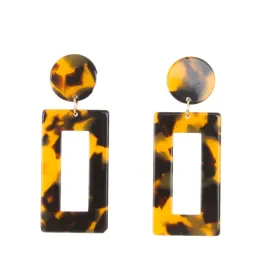 Tortoise Rectangle Earrings