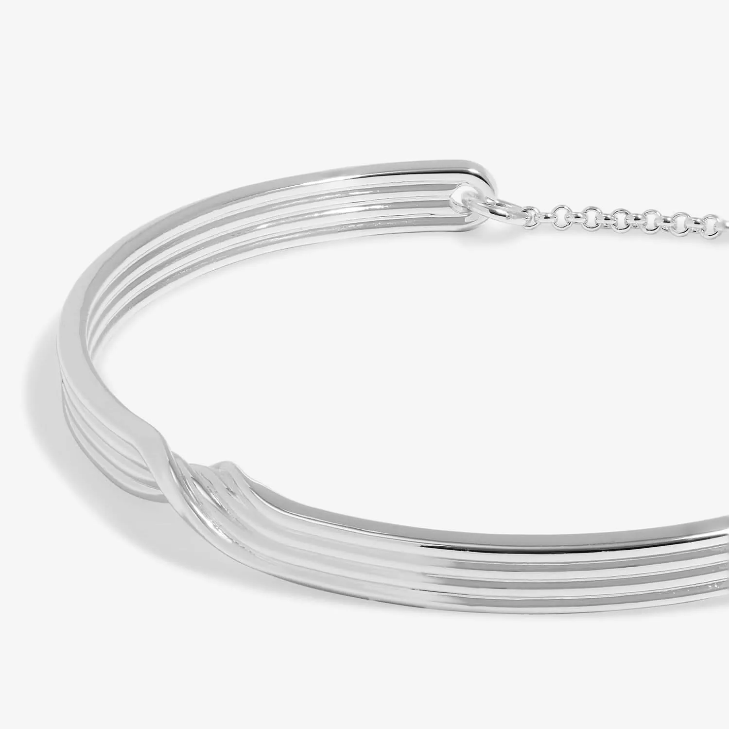 Twist Bangle Bar Silver Plated Bracelet 7887