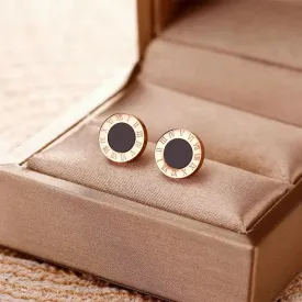 Vintage Roman Numerals Small Stud Earrings
